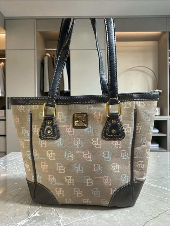 Brentano Handbags - Brentano BB Monogram Canvas Grey Black Shoulder Bag